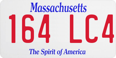 MA license plate 164LC4