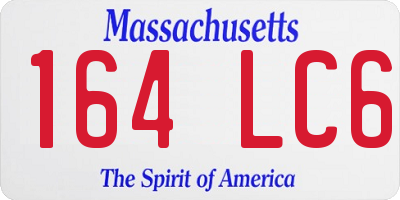 MA license plate 164LC6