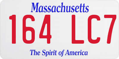 MA license plate 164LC7