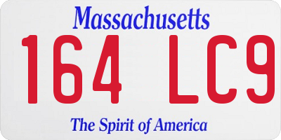 MA license plate 164LC9
