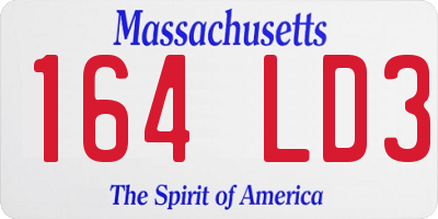 MA license plate 164LD3