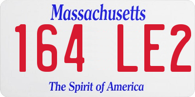MA license plate 164LE2