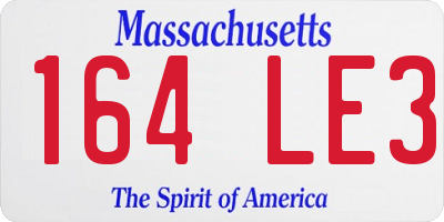 MA license plate 164LE3