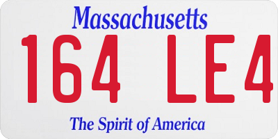 MA license plate 164LE4