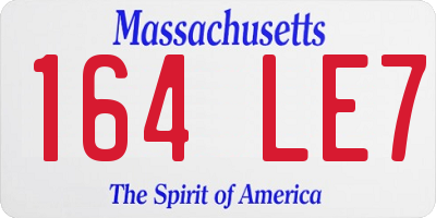 MA license plate 164LE7