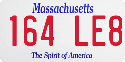 MA license plate 164LE8