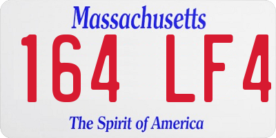 MA license plate 164LF4