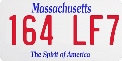 MA license plate 164LF7