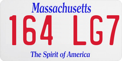 MA license plate 164LG7