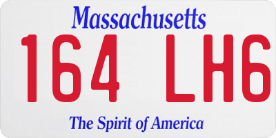 MA license plate 164LH6
