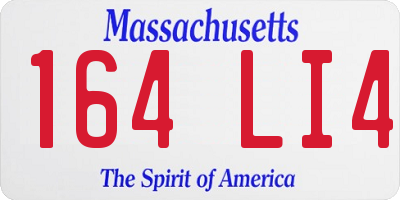MA license plate 164LI4