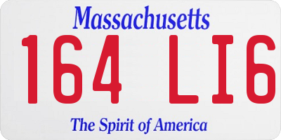 MA license plate 164LI6