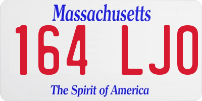 MA license plate 164LJ0