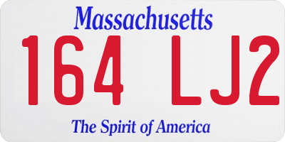 MA license plate 164LJ2