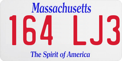 MA license plate 164LJ3