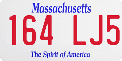 MA license plate 164LJ5