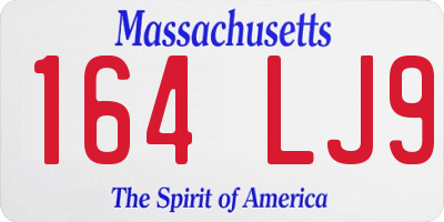 MA license plate 164LJ9