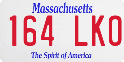 MA license plate 164LK0
