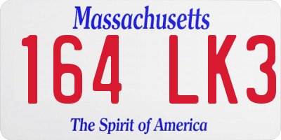 MA license plate 164LK3