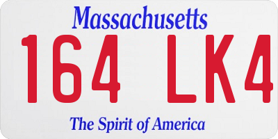 MA license plate 164LK4