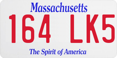 MA license plate 164LK5