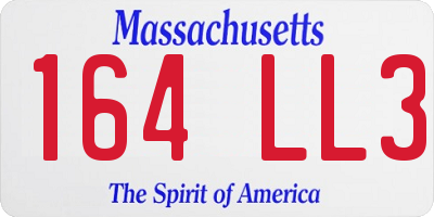 MA license plate 164LL3