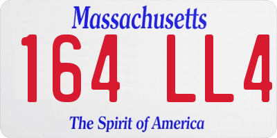 MA license plate 164LL4