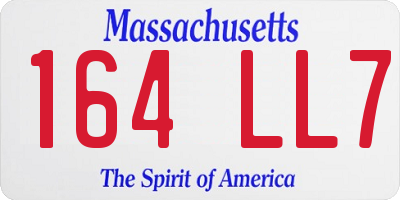 MA license plate 164LL7