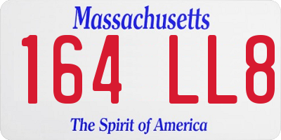 MA license plate 164LL8