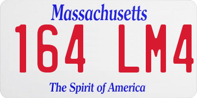 MA license plate 164LM4