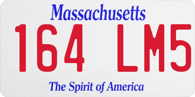 MA license plate 164LM5