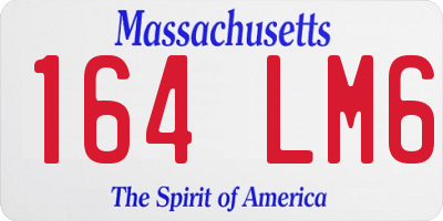 MA license plate 164LM6