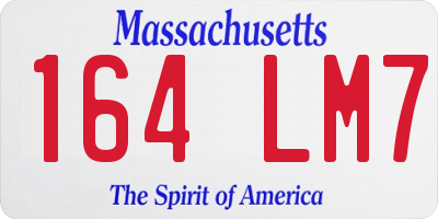 MA license plate 164LM7