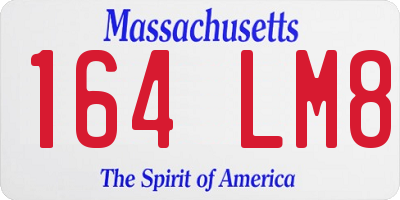 MA license plate 164LM8