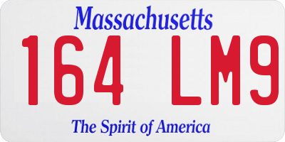 MA license plate 164LM9