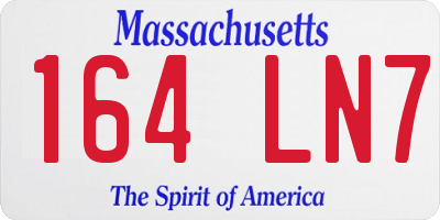 MA license plate 164LN7