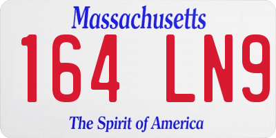 MA license plate 164LN9