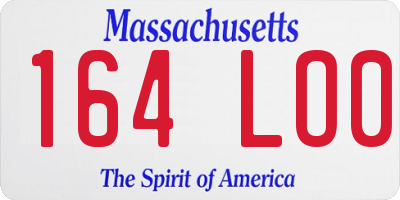 MA license plate 164LO0