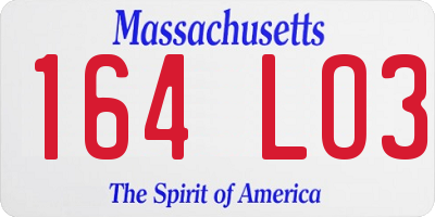 MA license plate 164LO3