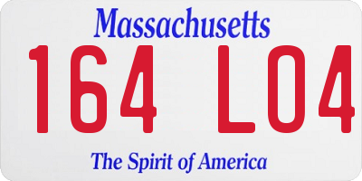 MA license plate 164LO4