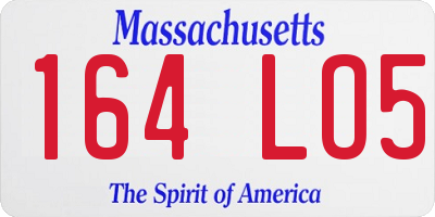 MA license plate 164LO5