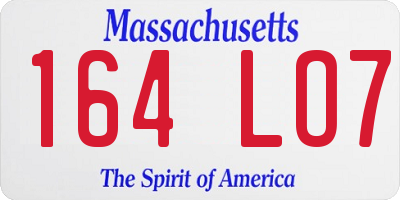 MA license plate 164LO7