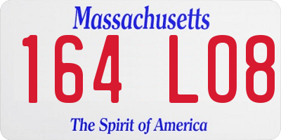 MA license plate 164LO8