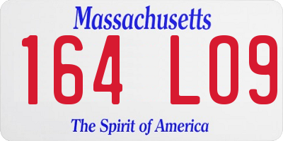 MA license plate 164LO9