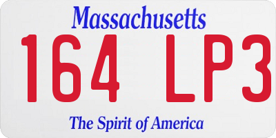 MA license plate 164LP3