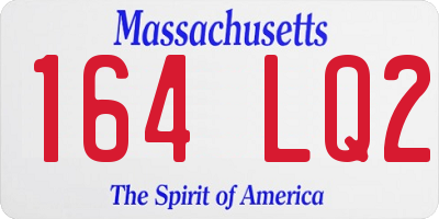 MA license plate 164LQ2