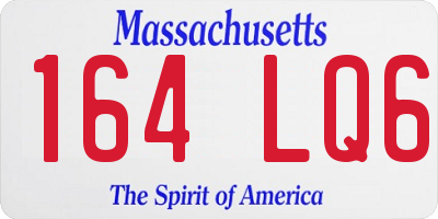 MA license plate 164LQ6