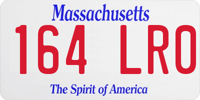 MA license plate 164LR0