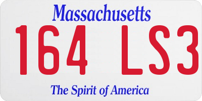 MA license plate 164LS3