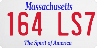 MA license plate 164LS7